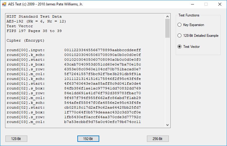 AES Test 192 Bit Test Vector.JPG