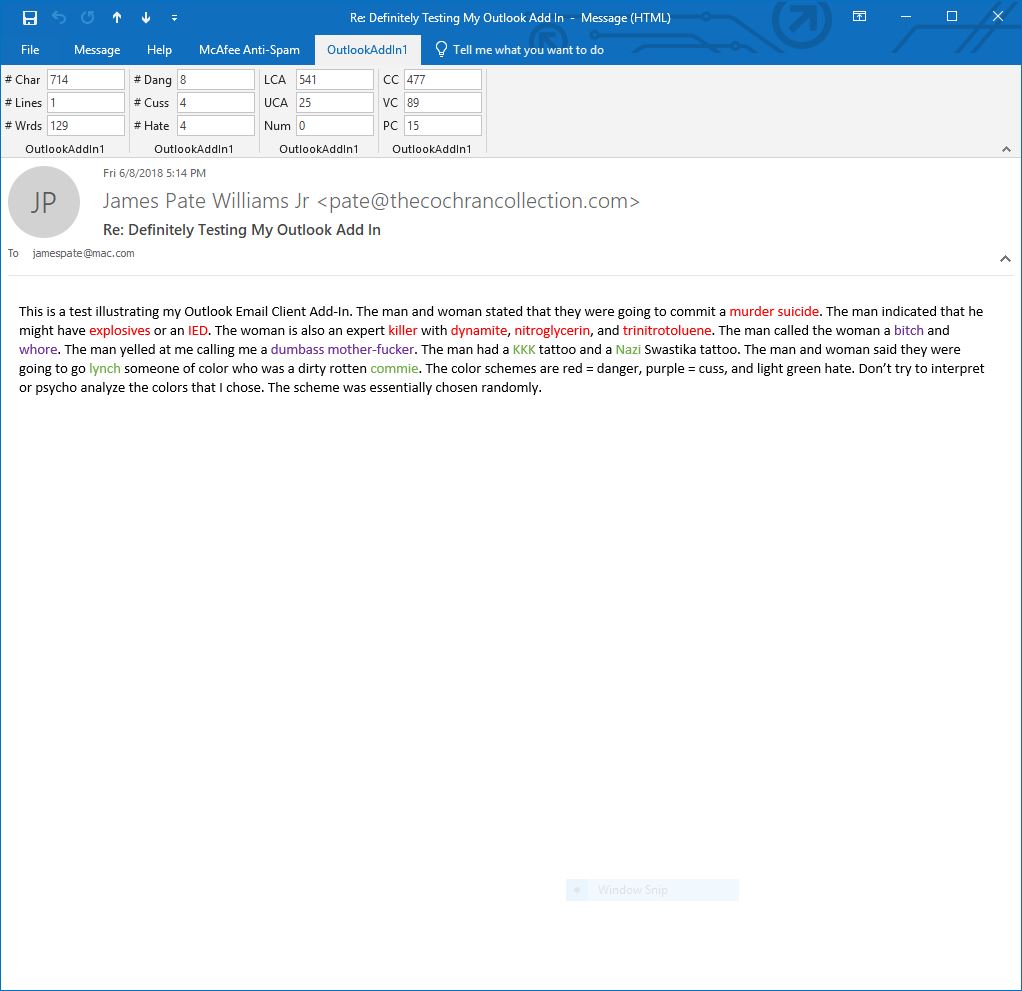 Outlook AddIn Test Blog 2
